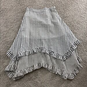 STATIC gingham ruffle handkerchief skirt
